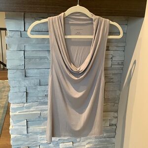 Anthropologie silver gray cowl tank top